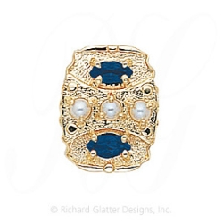 GS268 PL/S - 14 Karat Gold Slide with Pearl center and Sapphire accents 